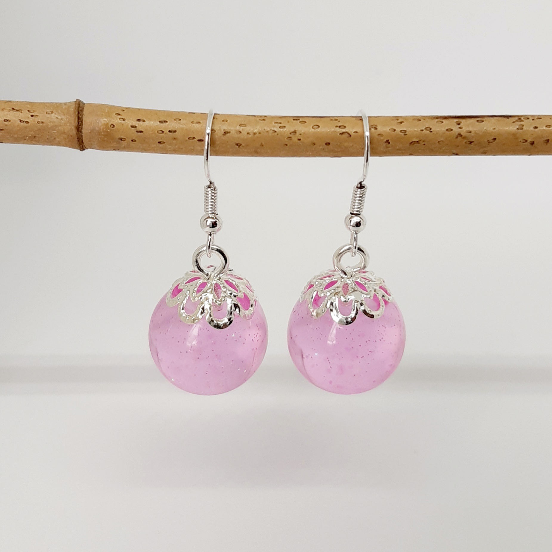 Ohrringe "Shy Glitter Pink"