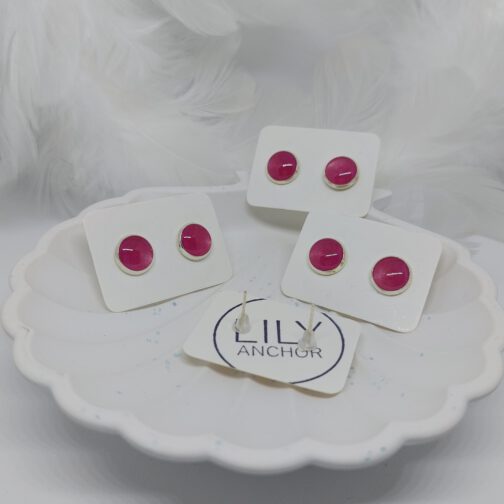 Ohrstecker "Pinky" 10mm mit Schimmer