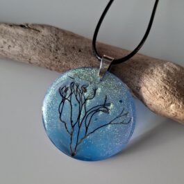 Meer-Medaillon Kettenanhänger mit Algen Nr.87