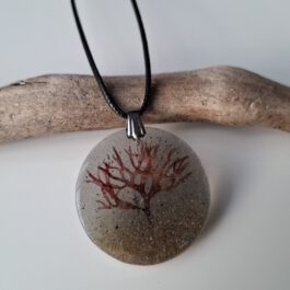 Meer-Medaillon Kettenanhänger mit Algen Nr.77